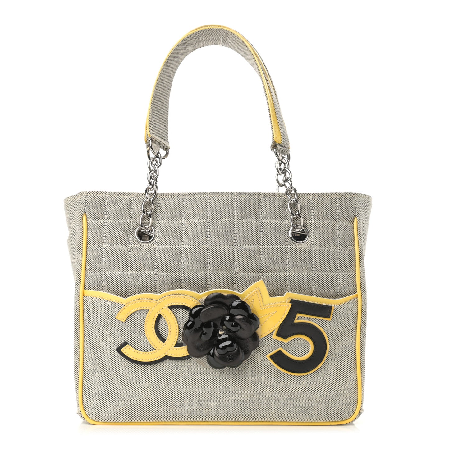 Canvas Camellia N°5 Tote Beige Black