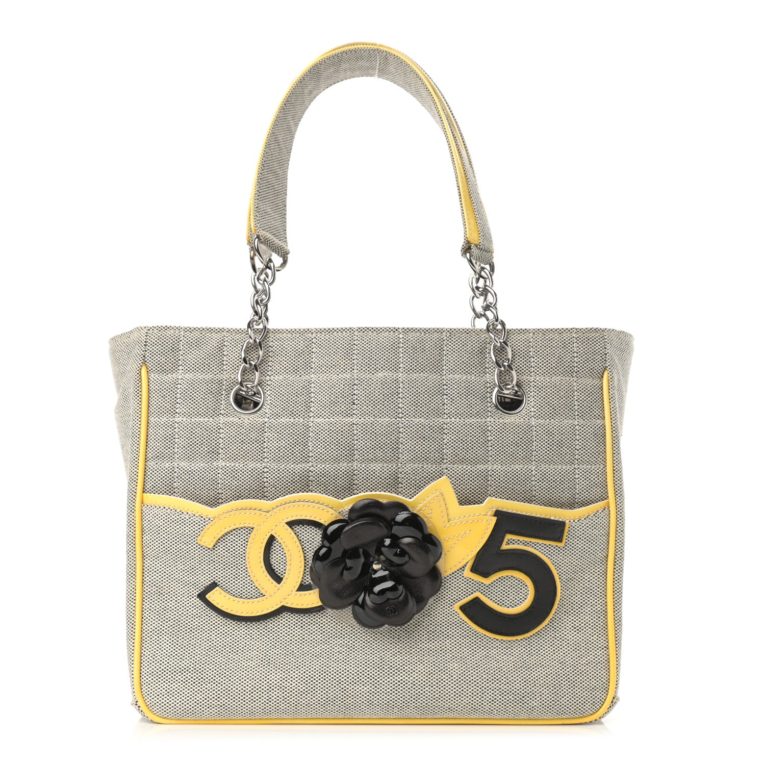 Chanel Canvas Camellia N°5 Tote Beige Black 1 of 12