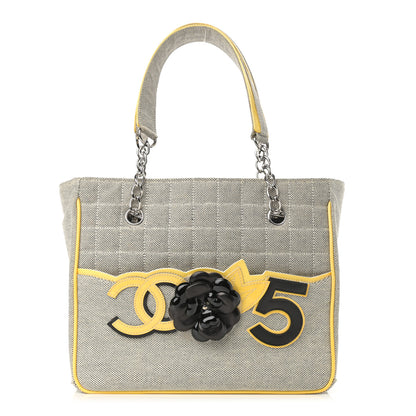 Chanel Canvas Camellia N°5 Tote Beige Black 1 of 12