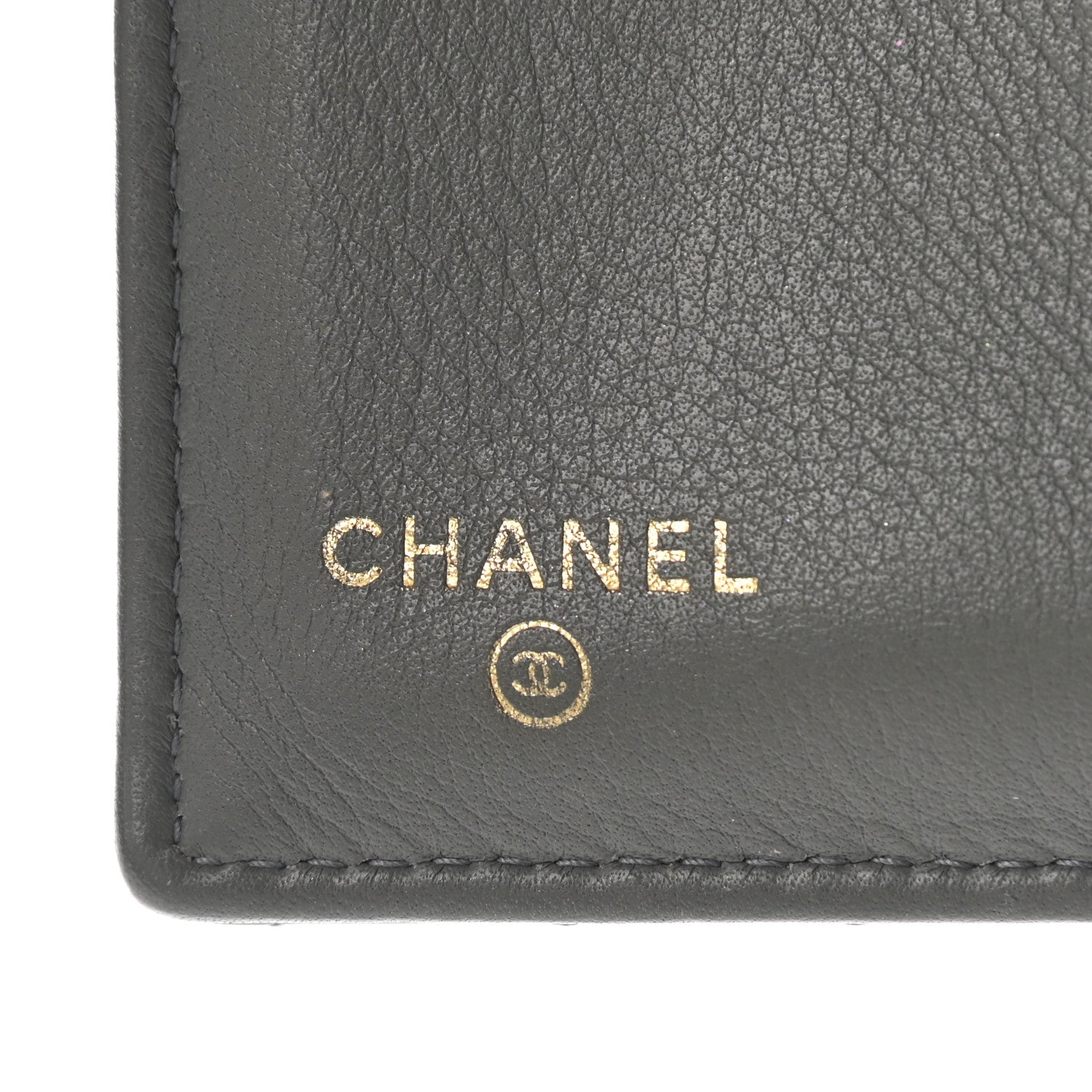 Chanel Lambskin Quilted Compact Boy Wallet Dark Grey 6 of 8