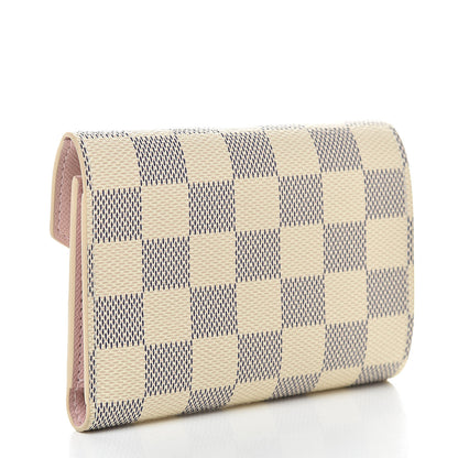 Louis Vuitton Damier Azur Victorine Wallet Rose Ballerine 3 of 7