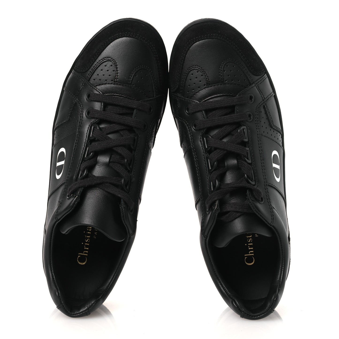 Calfskin Suede Logo Sneakers 36.5 Black