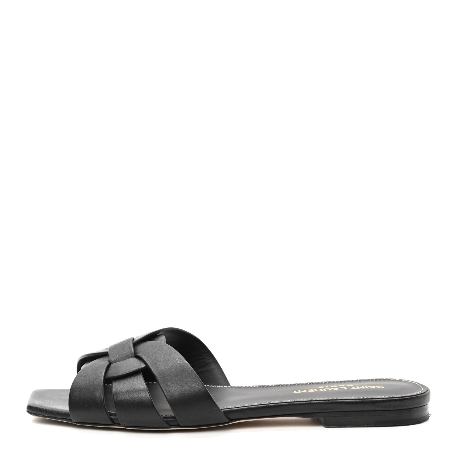 Saint Laurent Calfskin Tribute 05 Slide Sandals 36 Black 1 of 9