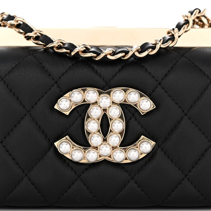 Chanel Lambskin Quilted Pearl CC Vanity Case Black 8 of 12