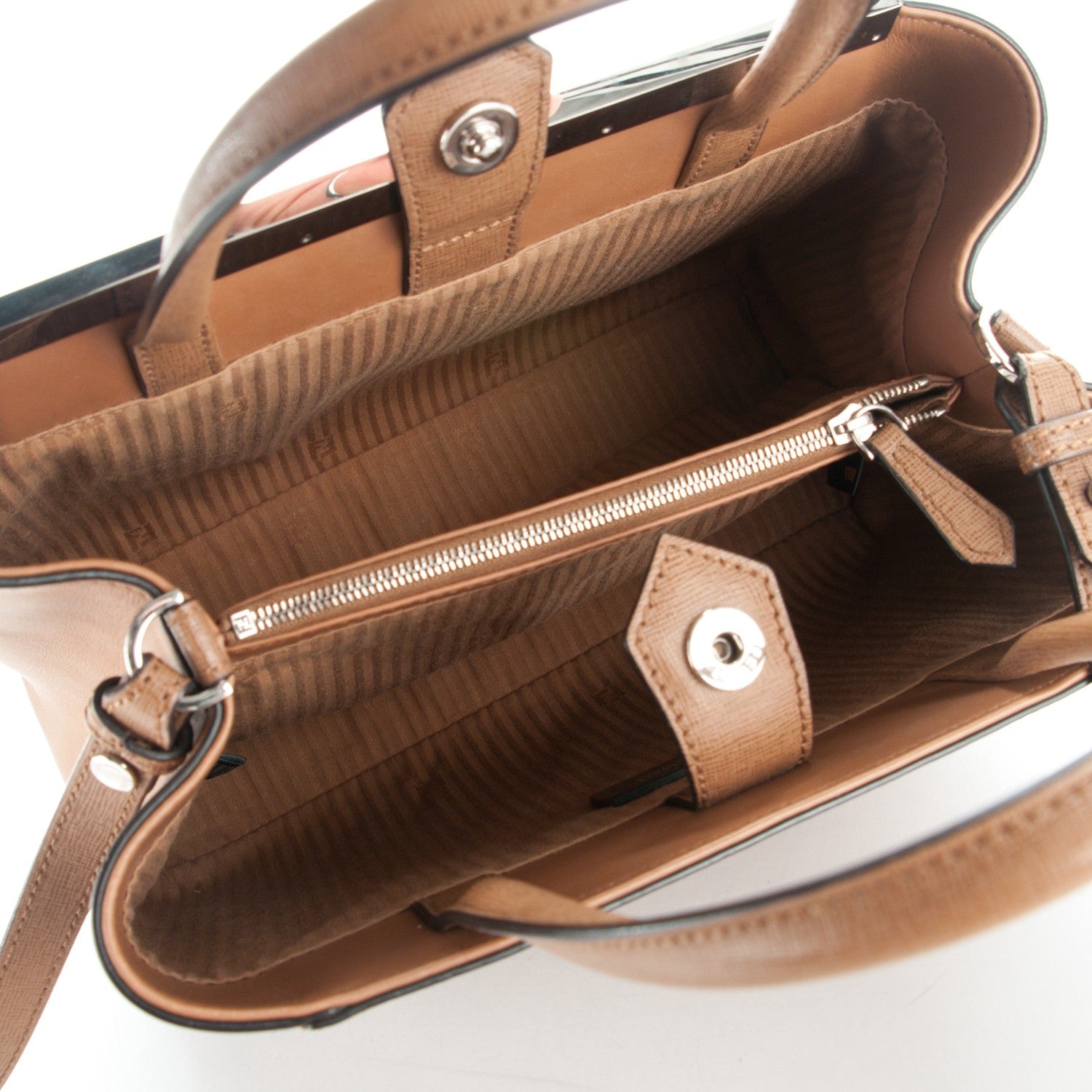Fendi Vitello Elite Petite 2Jours Tote Orzo 5 of 7