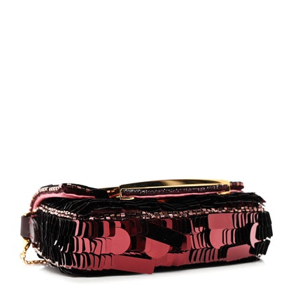 Fendi Sequin Paillettes Shiny Nappa Sex and the City Nano Maxi Buckle Baguette Charm Ciclamino Pilar 4 of 11