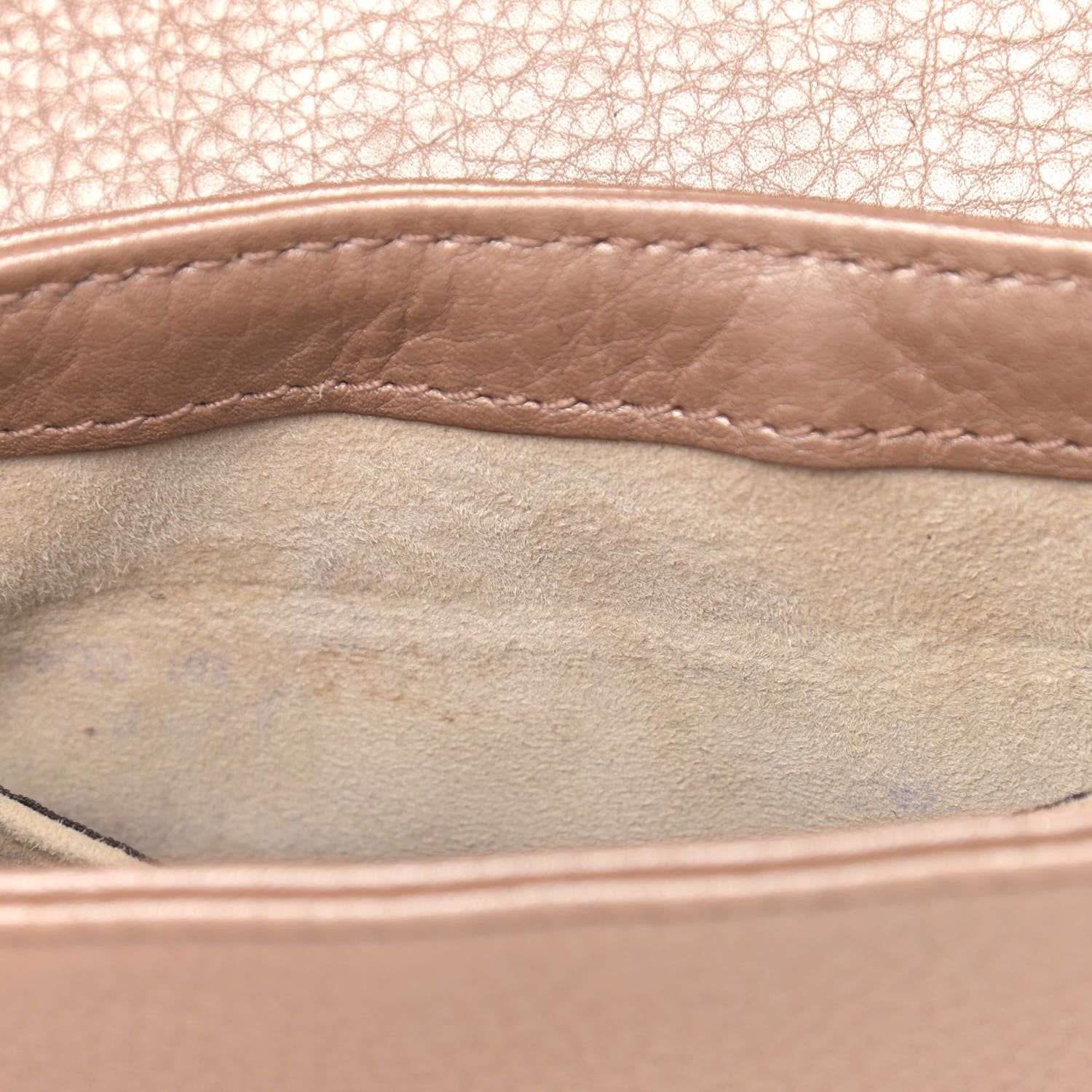 Gucci Pebbled Calfskin Small 1973 Chain Shoulder Bag Champagne 10 of 10