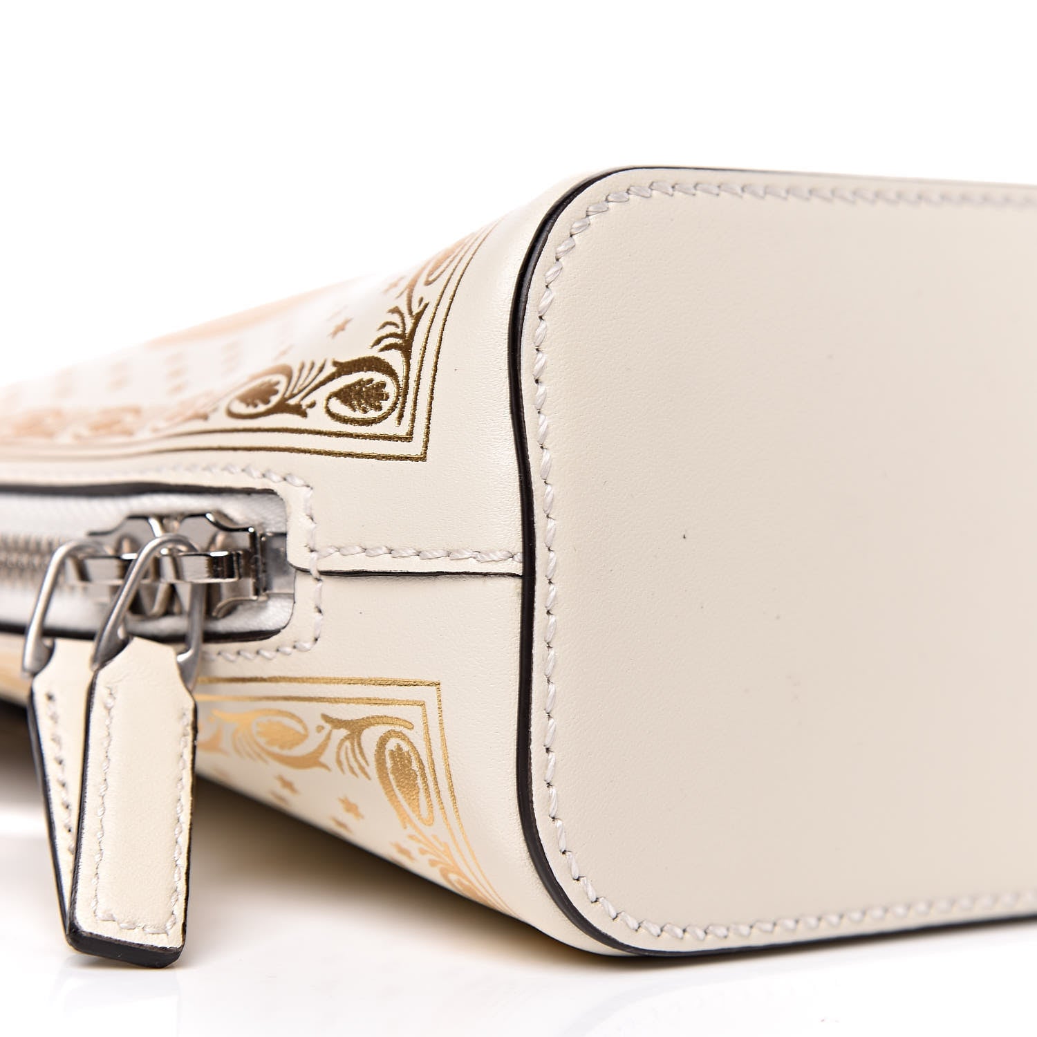 Gucci X SEGA Calfskin GUCCY Stars Mini Dome Shoulder Bag Mystic White Gold 8 of 9
