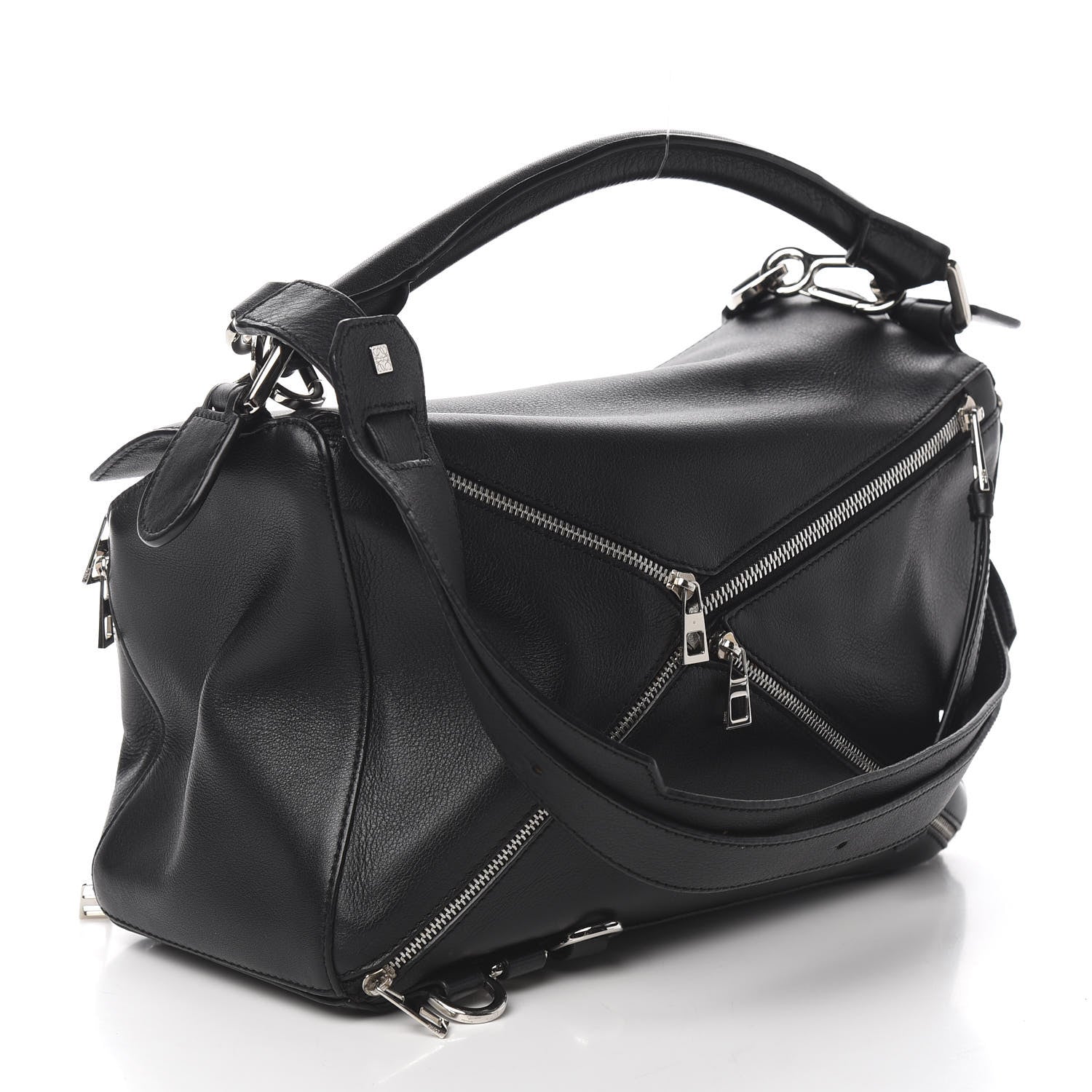 Loewe Calfskin Zipper Puzzle Bag Black 2 of 9