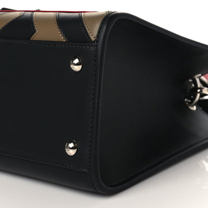 Fendi Vitello Century F is Fendi FF Diagonal Inlay Small Runaway Satchel Fango Black Fragola 8 of 9
