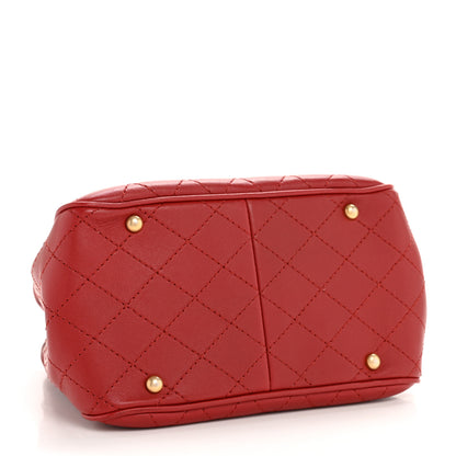 Chanel Calfskin Stitched Small Egyptian Amulet Drawstring Bag Red 4 of 12