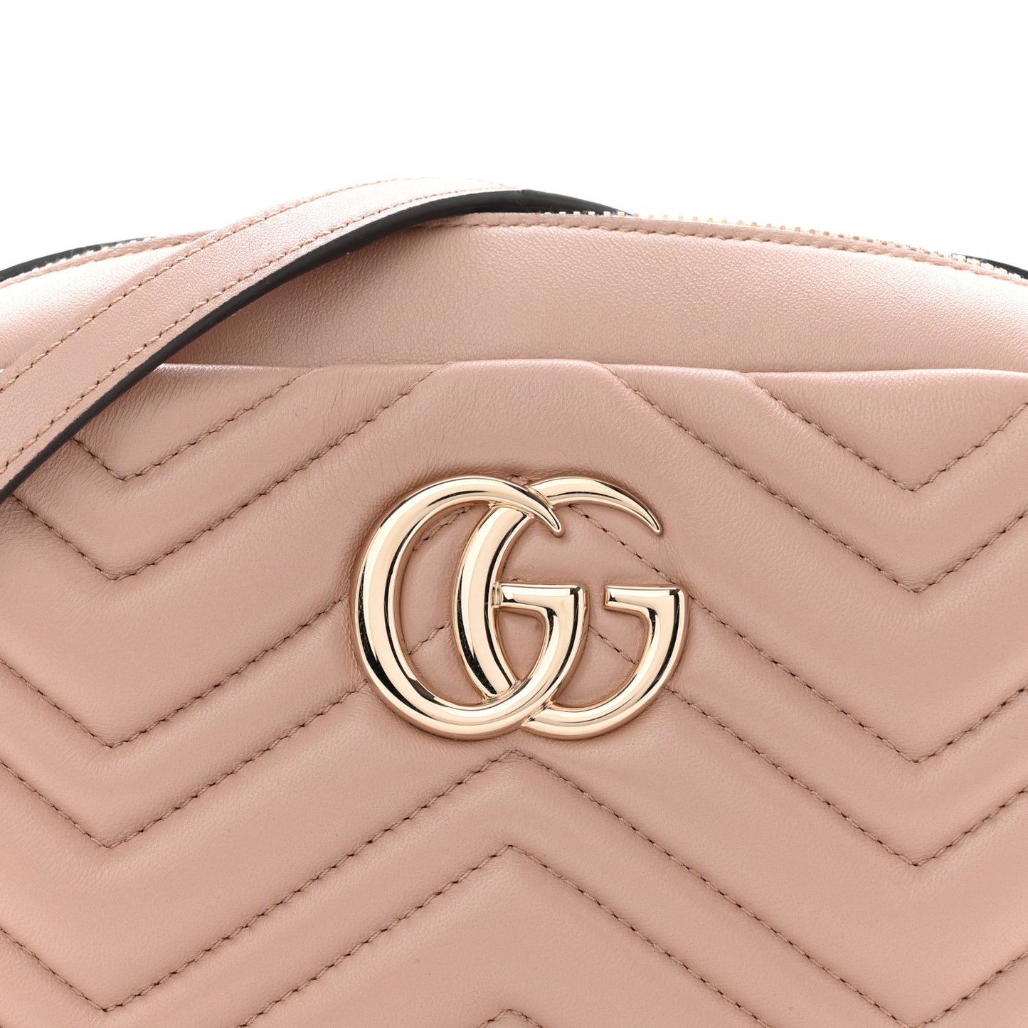 Calfskin Matelasse Small GG Marmont Camera Bag Pink Beige Pink Beige