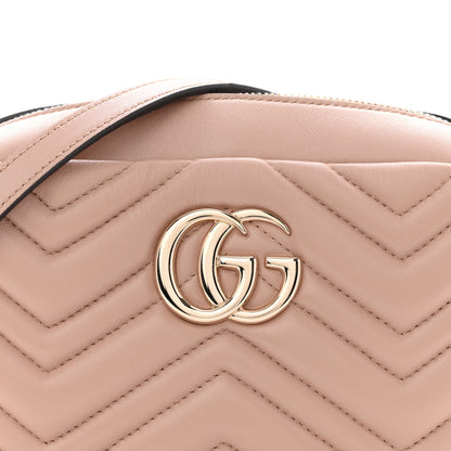 Gucci Calfskin Matelasse Small GG Marmont Camera Bag Pink Beige 8 of 12