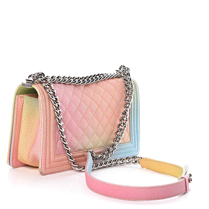 Chanel Caviar Quilted Medium Cuba Rainbow Boy Flap Multicolor 3 of 16