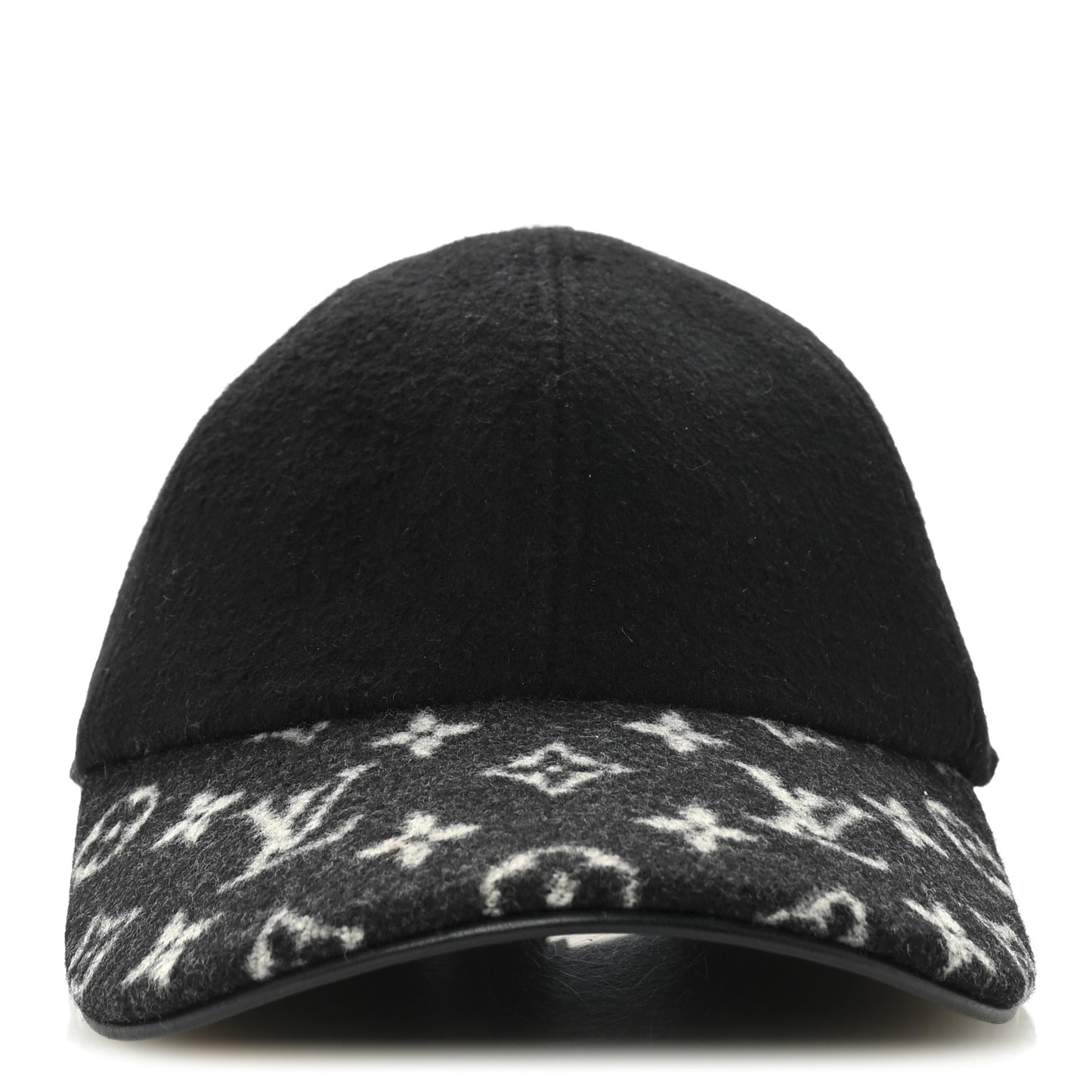 Wool Silk Monogram Endless Cap L Black
