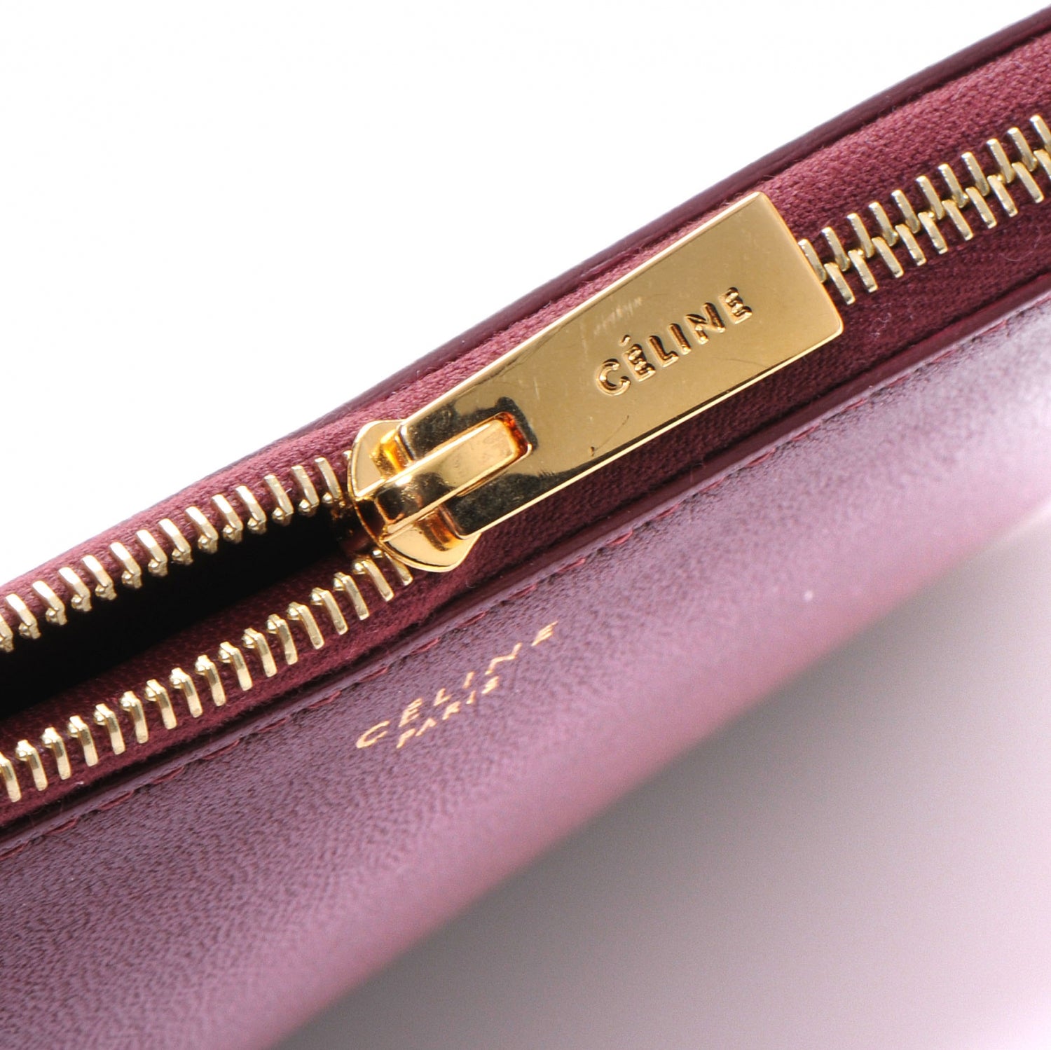 Celine Leather Pouch Clutch Bordeaux 5 of 8
