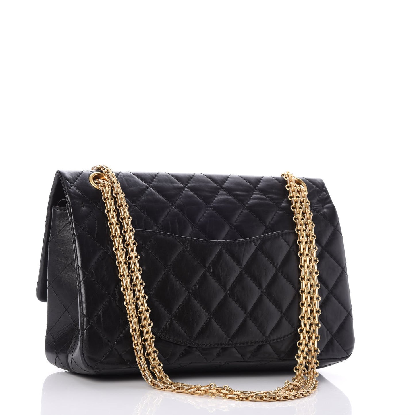 Aged Calfskin Quilted 2.55 Reissue 226 Flap Black