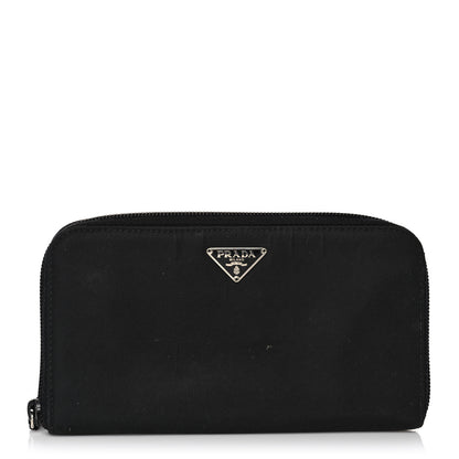 Prada Tessuto Nylon Zip Around Wallet Black 1 of 11