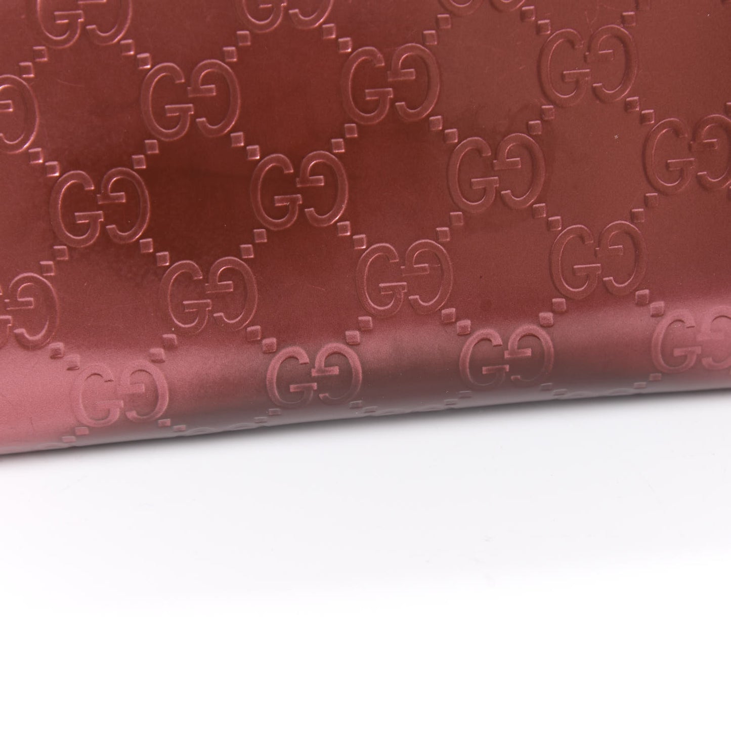 Shine Guccissima Margaux Calfskin Lovely Zip Around Wallet Tibet Red