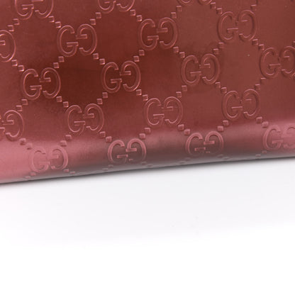 Gucci Shine Guccissima Margaux Calfskin Lovely Zip Around Wallet Tibet Red 13 of 14