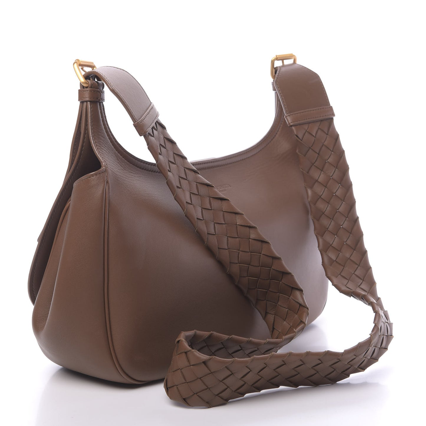 Nappa Intrecciato Strap Shoulder Bag Brown