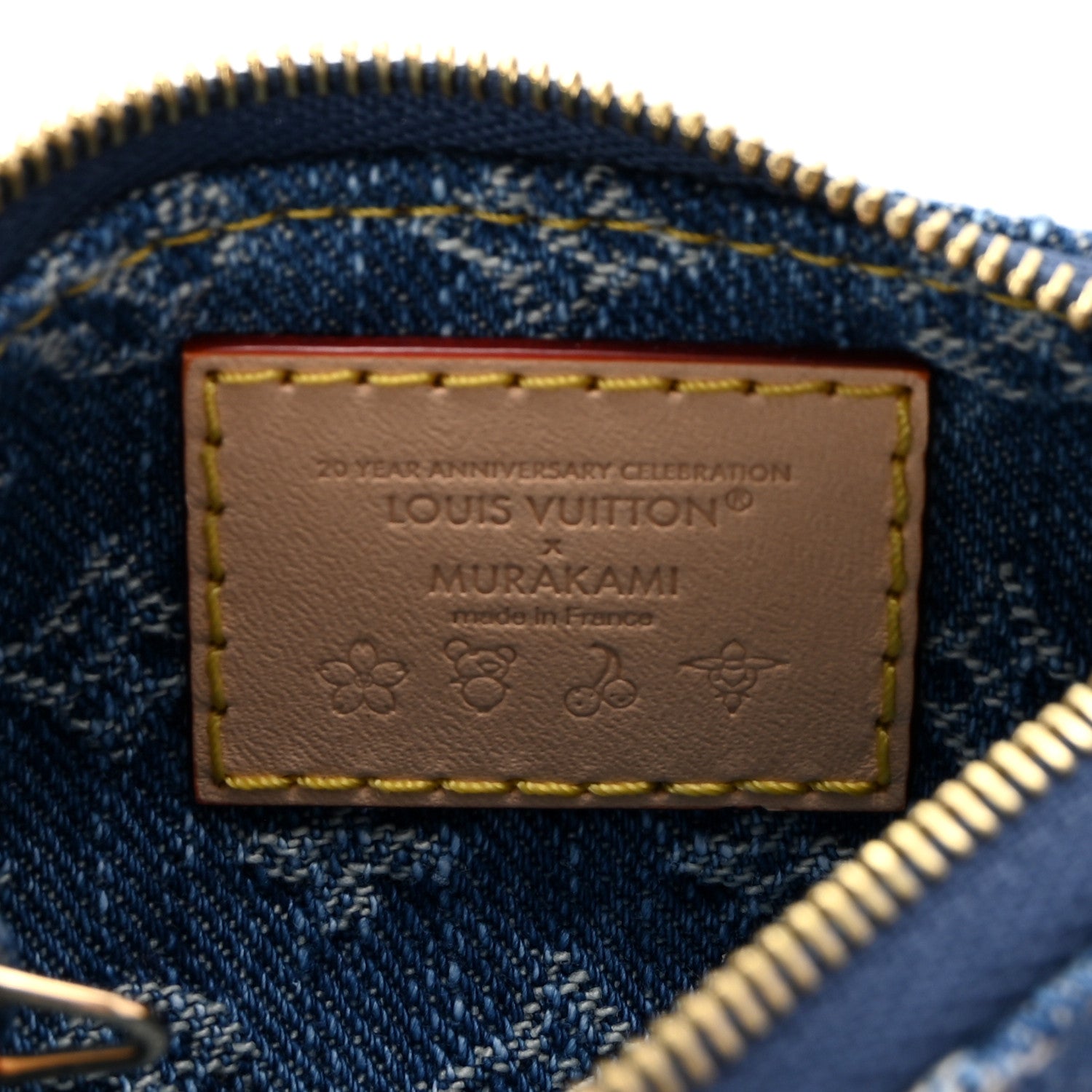 Louis Vuitton LV X TM Monogram Denim Cerises Key Pouch Blue 6 of 6