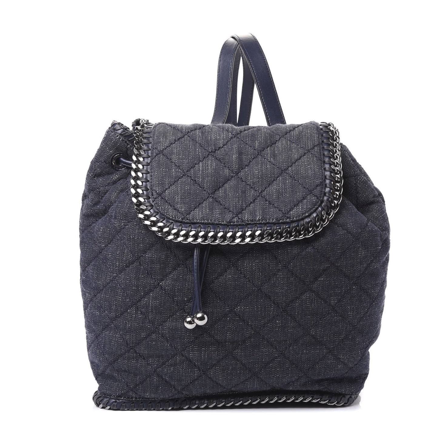 Denim Quilted Falabella Backpack Blue