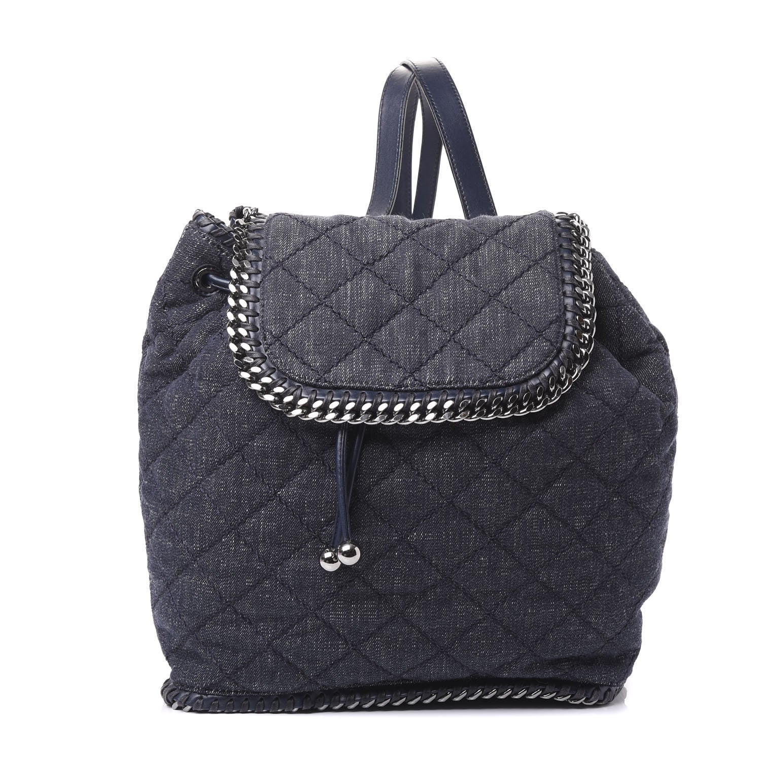 Stella McCartney Denim Quilted Falabella Backpack Blue 1 of 9