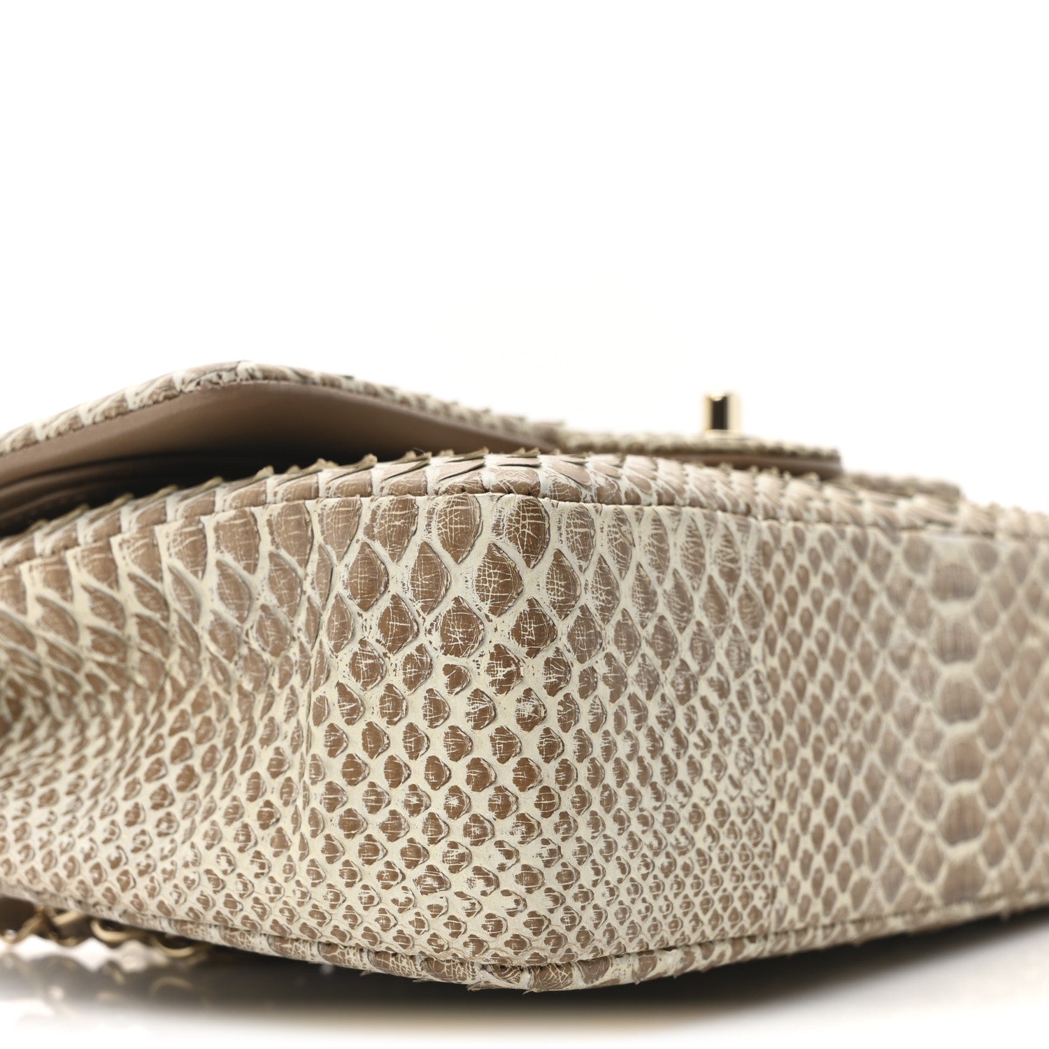 Chanel Snakeskin Medium Double Flap Beige 9 of 10