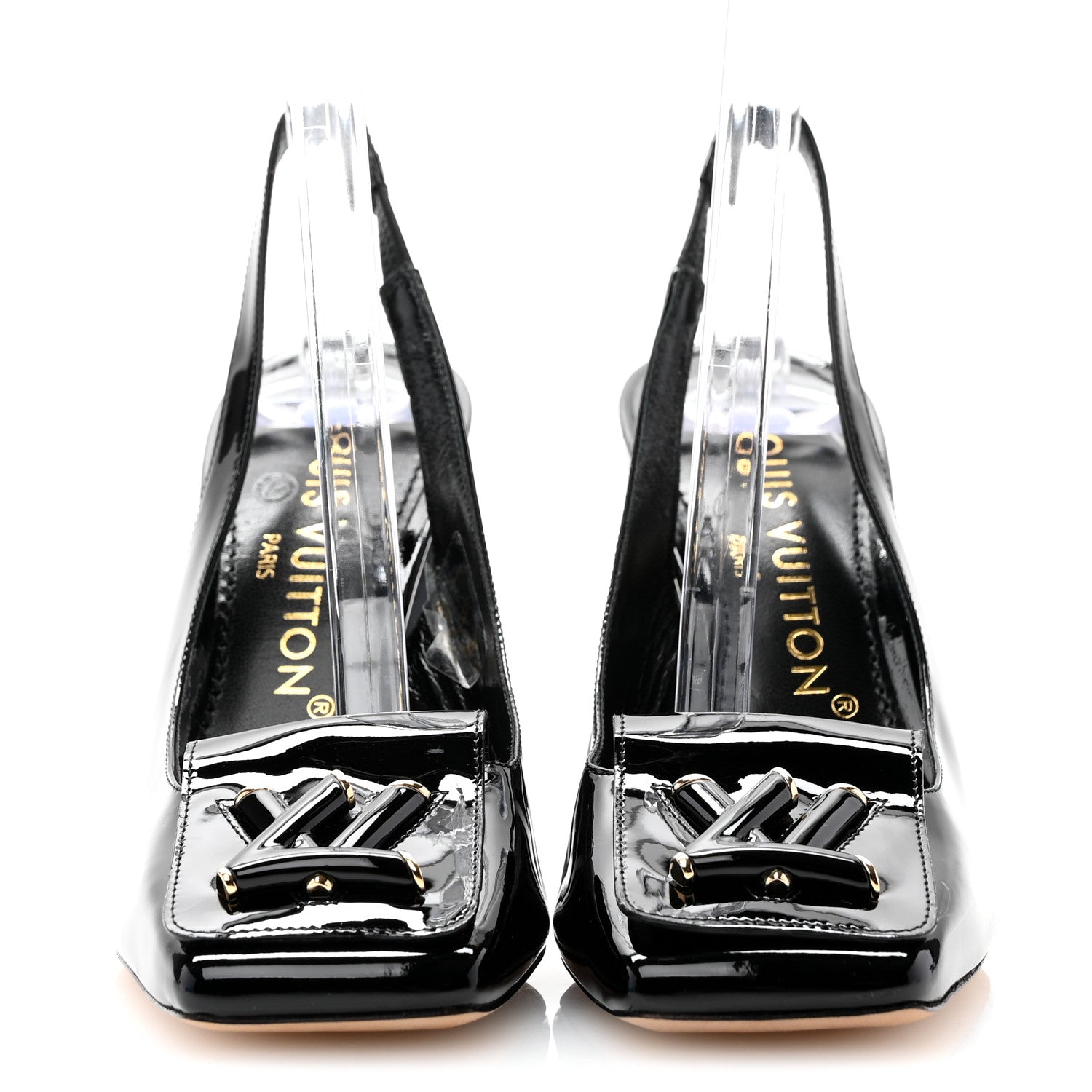 Louis Vuitton Patent Calfskin Shake Slingback Pumps 36 Black 2 of 8