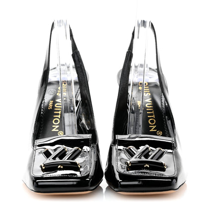 Louis Vuitton Patent Calfskin Shake Slingback Pumps 36 Black 2 of 8