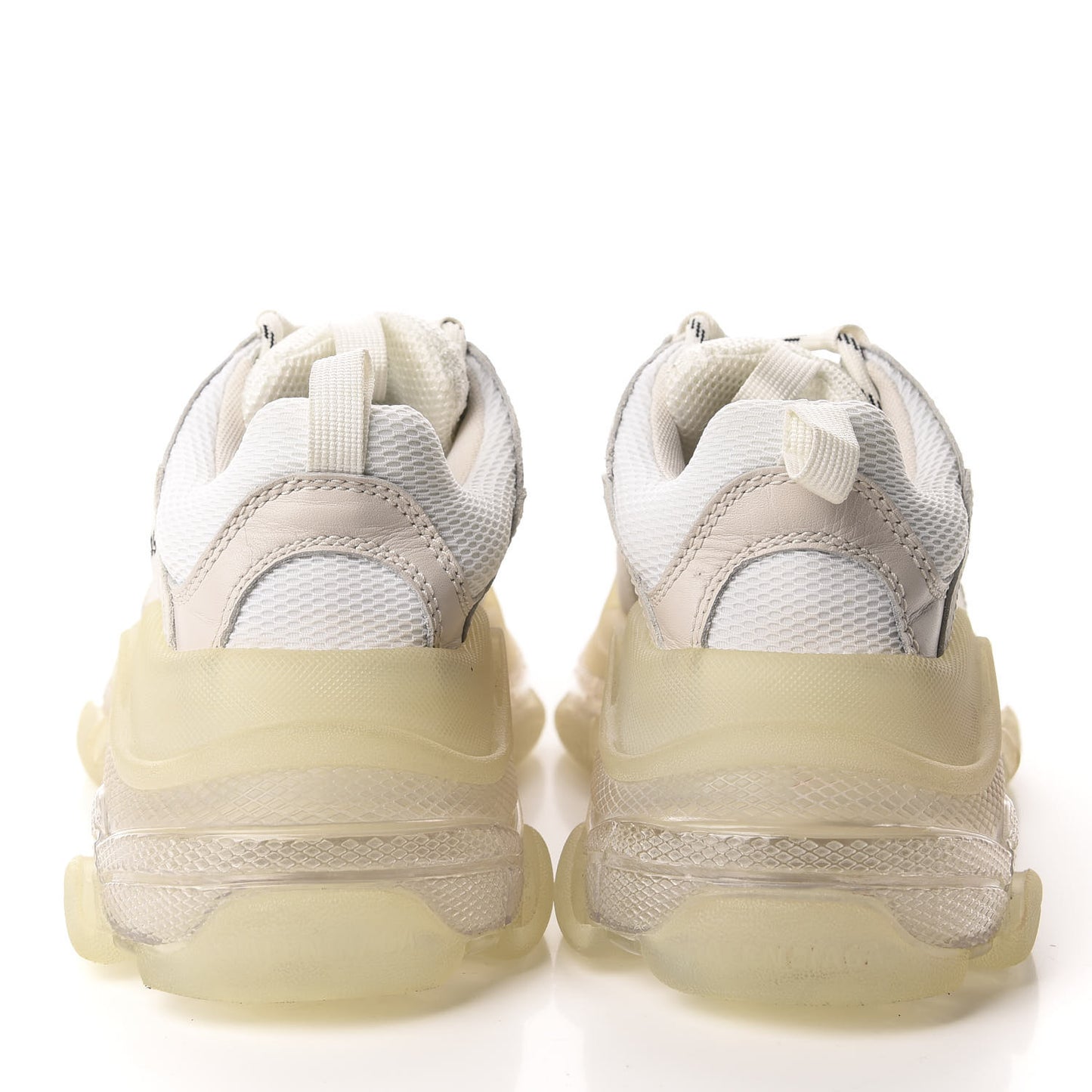 Fabric Mesh Clear Sole Womens Triple S Sneakers 37 White