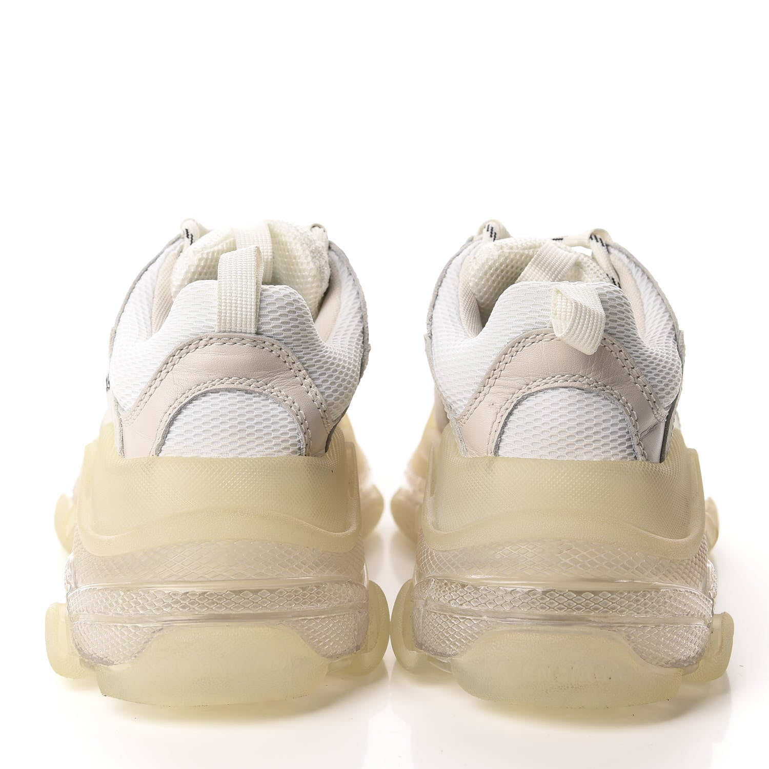 Balenciaga Fabric Mesh Clear Sole Womens Triple S Sneakers 37 White 5 of 9