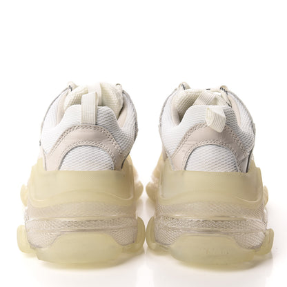 Balenciaga Fabric Mesh Clear Sole Womens Triple S Sneakers 37 White 5 of 9