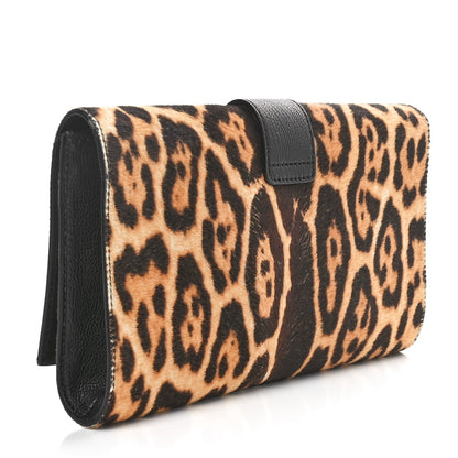 Saint Laurent Pony Hair Leopard Print Y Ligne Clutch 3 of 11