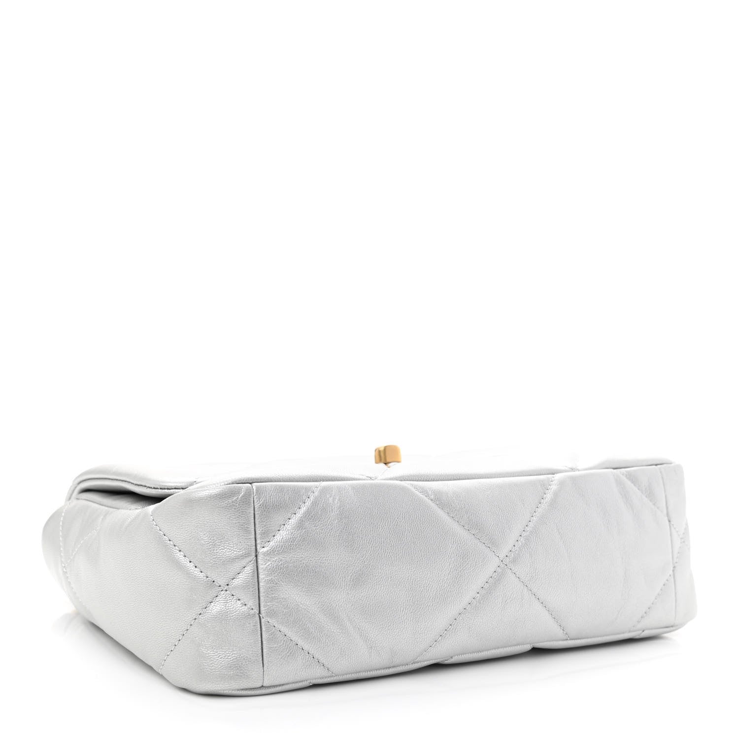 Chanel Metallic Goatskin Quilted Medium Chanel 19 Flap Silver 4 of 11