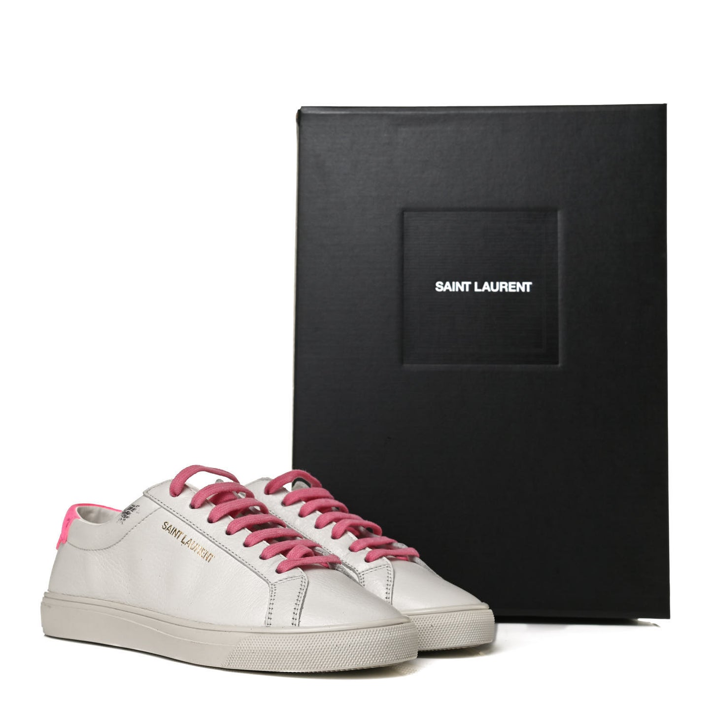 Grained Calfskin Andy Low Top Sneakers 35 White Pink