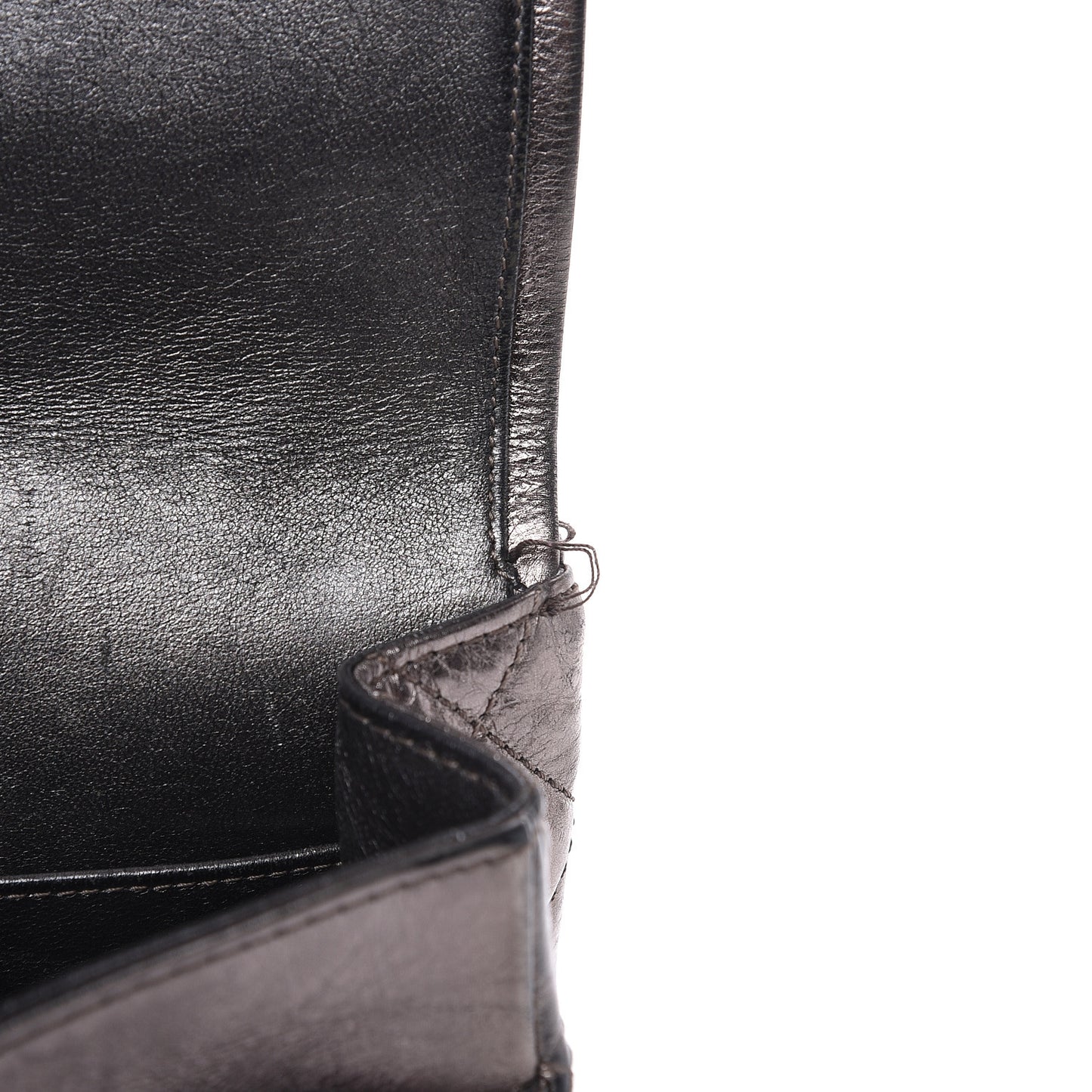 Metallic Aged Calfskin Quilted 2.55 Reissue 227 Flap Dark Silver