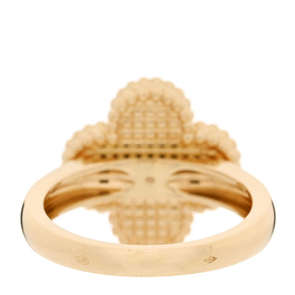 Van Cleef & Arpels 18K Yellow Gold Guilloche Vintage Alhambra Ring 52 6 3 of 5