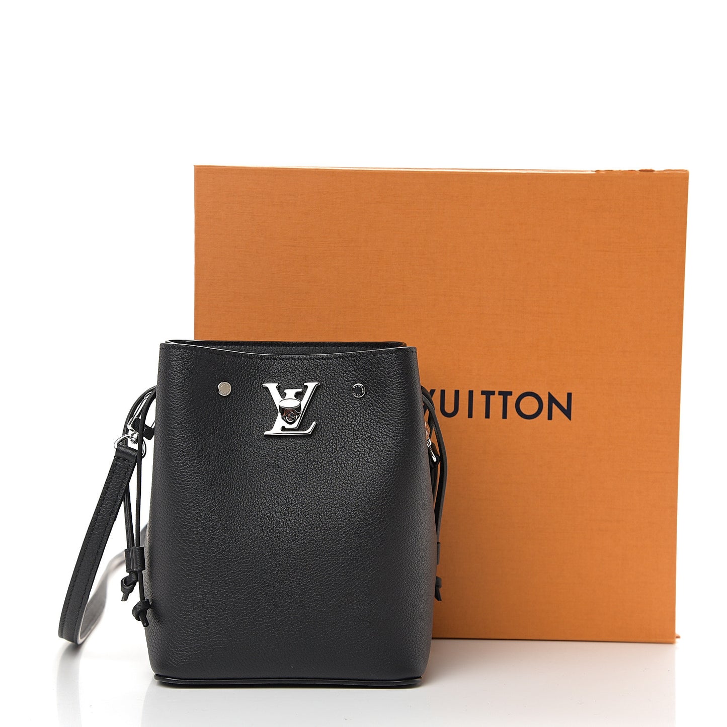 Calfskin Nano Lockme Bucket Black