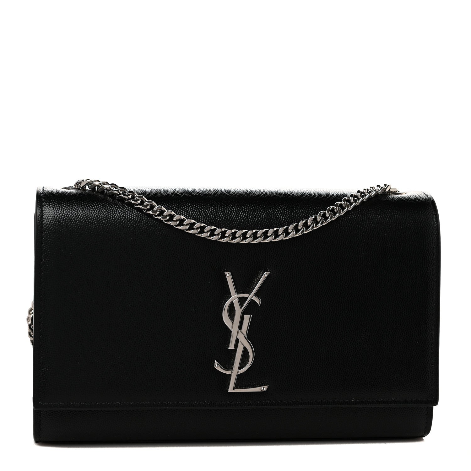 Saint Laurent Grain De Poudre Medium Classic Monogram Kate Satchel Black 1 of 10