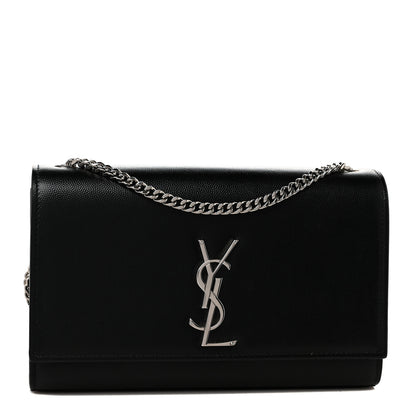 Saint Laurent Grain De Poudre Medium Classic Monogram Kate Satchel Black 1 of 10
