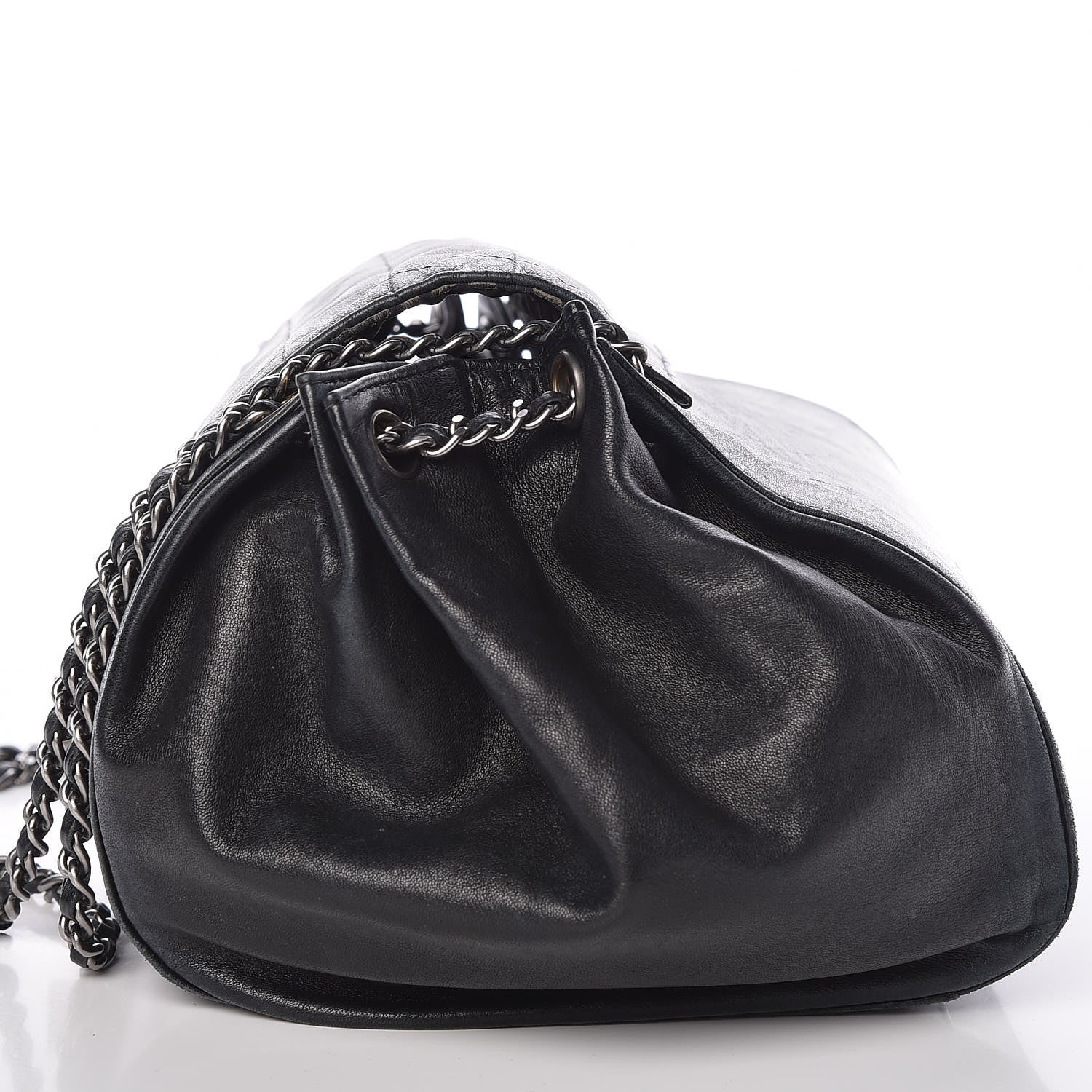 Chanel Lambskin Chocolate Bar Accordion Mademoiselle Flap Black 22 of 25