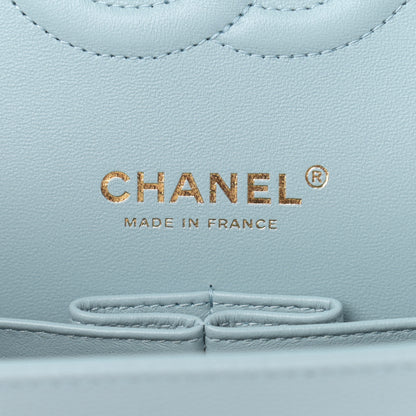 Chanel Caviar Quilted Medium Double Flap Light Blue 5 of 10