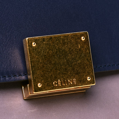 Celine Sleek Calfskin Small Tri-Color Trapeze Dark Blue 4 of 5