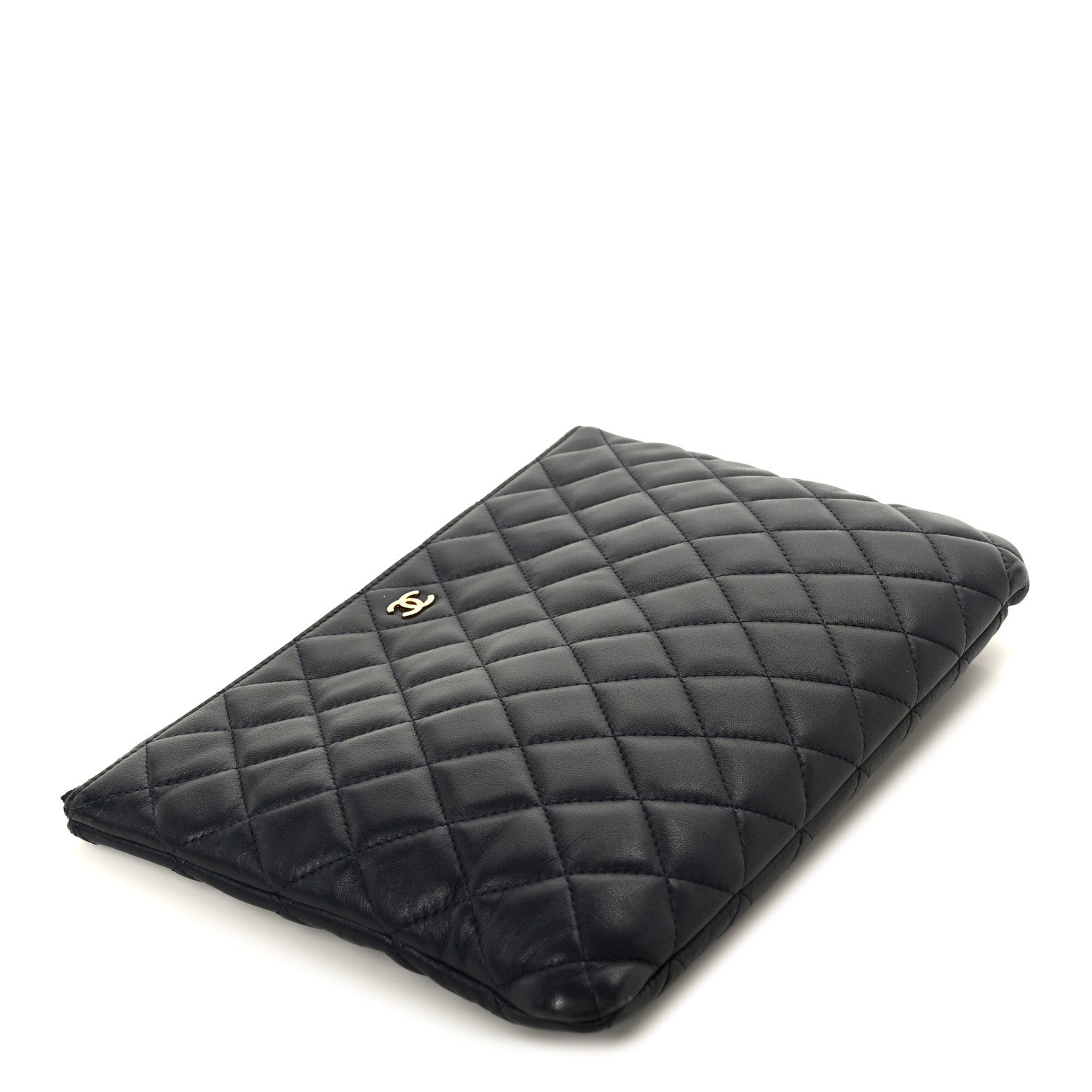 Chanel Lambskin Quilted Medium Cosmetic Case Navy Blue 4 of 8