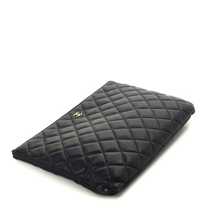 Chanel Lambskin Quilted Medium Cosmetic Case Navy Blue 4 of 8