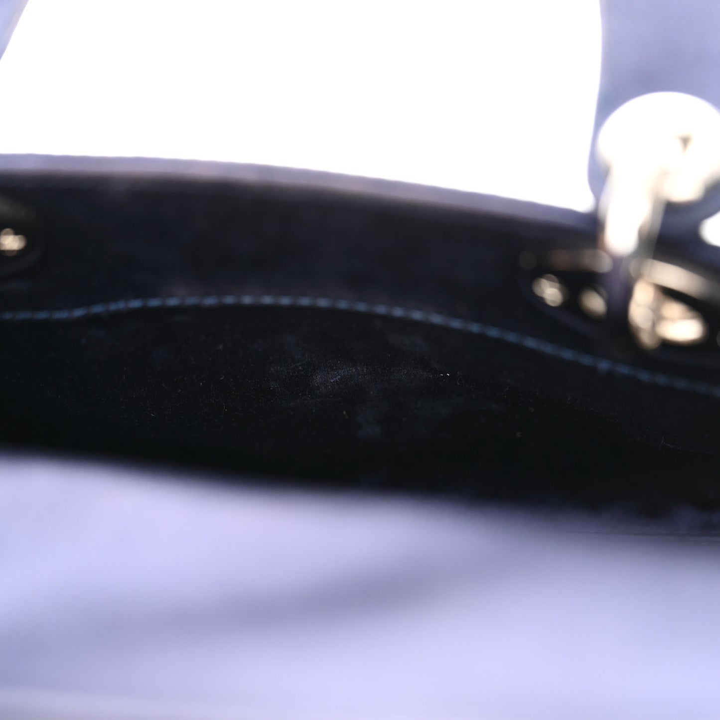 Satin Crystal Cannage Mini Lady Dior Navy