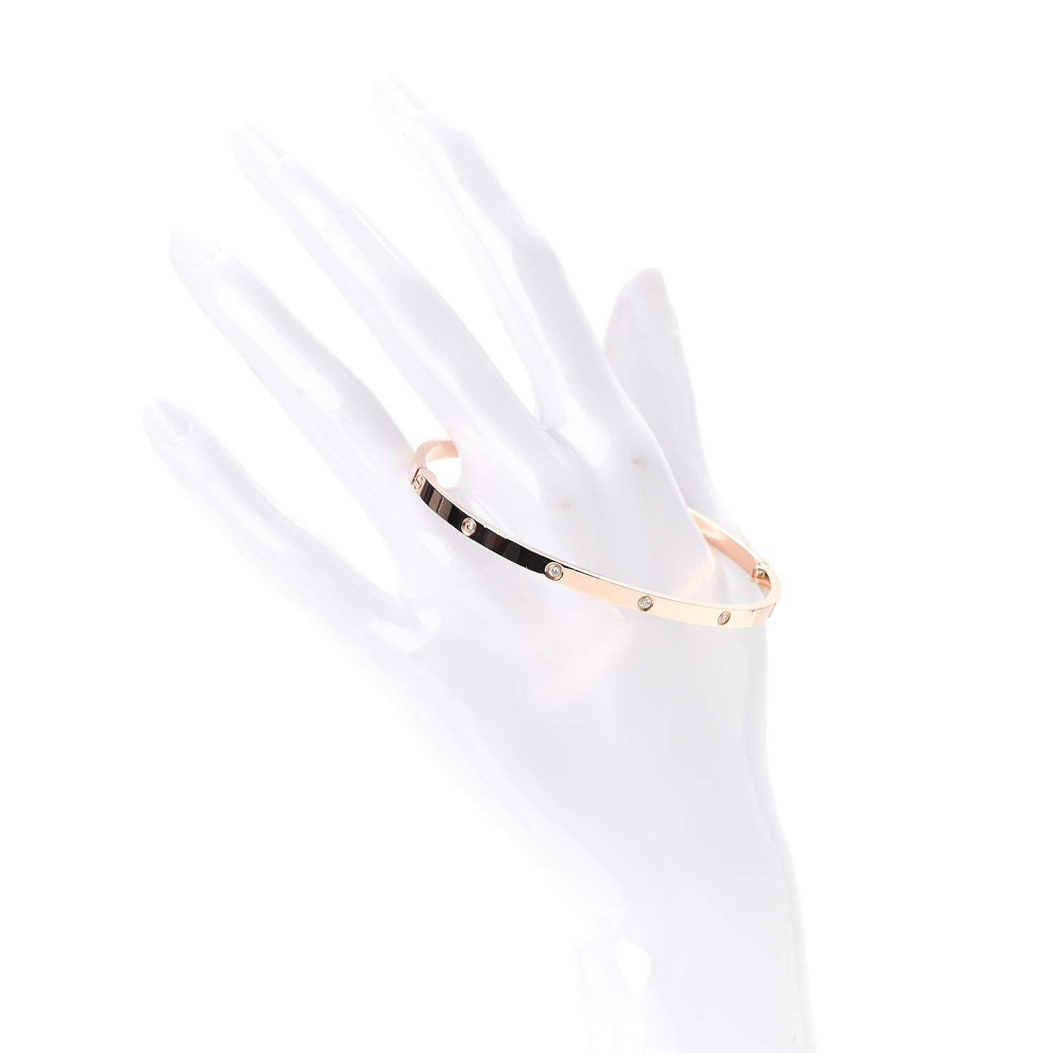 Cartier 18K Pink Gold 10 Diamond Small LOVE Bracelet 20 2 of 6