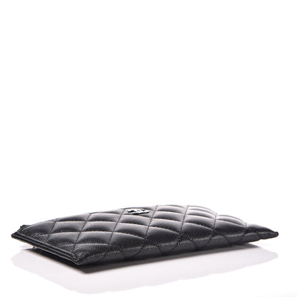 Chanel Iridescent Caviar Quilted Classic Zip Pouch Black 4 of 8